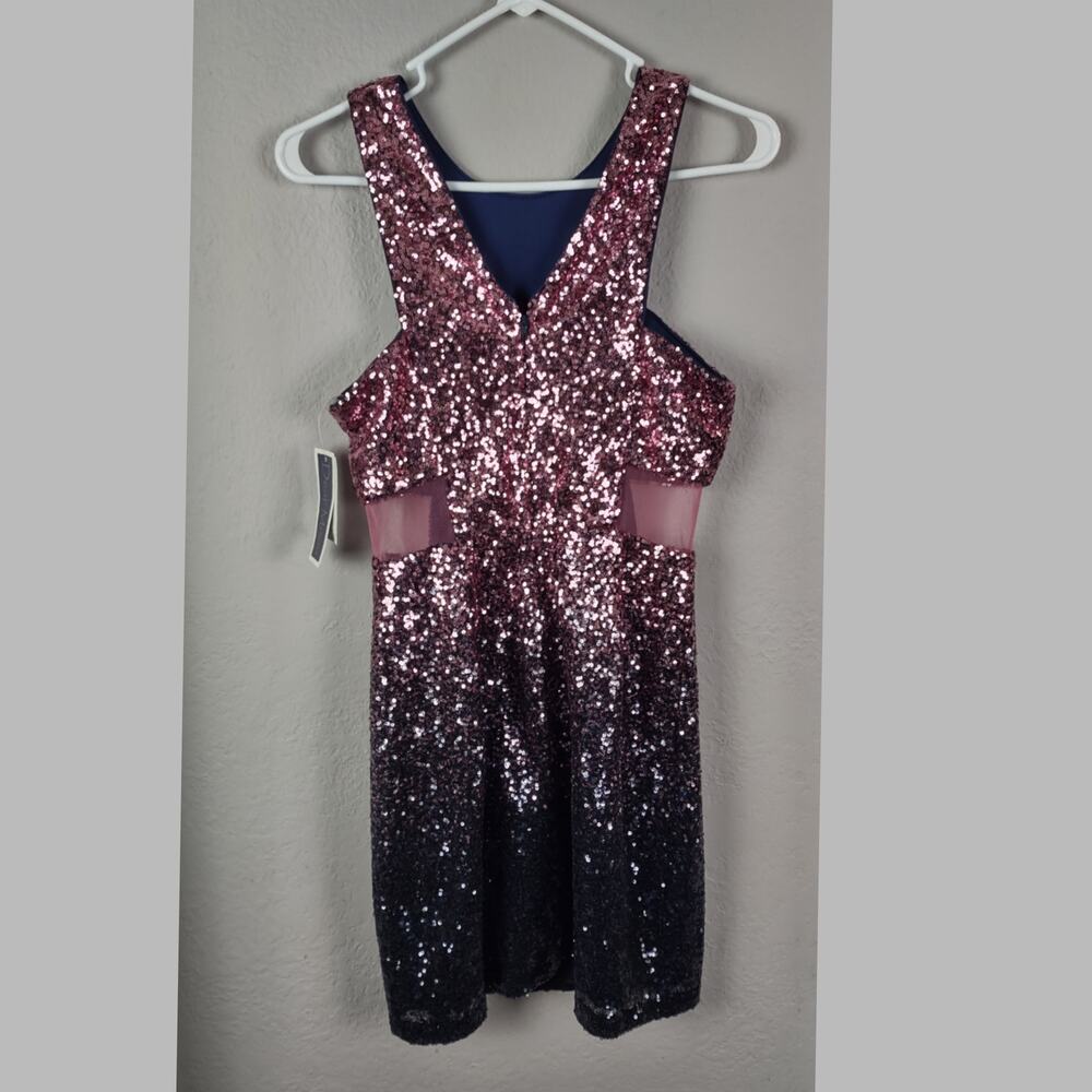 Dear Moon Ombre Sequin Sleeveless Bodycon Sheath Dress Size 7 Flawed - Picture 3 of 16
